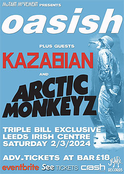 Oasish Kazabian Arctic Monkeyz Tribute Show